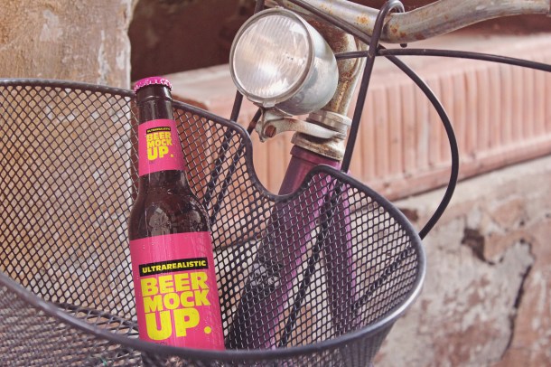 1 Bike Basket Beer Mockup (2340)